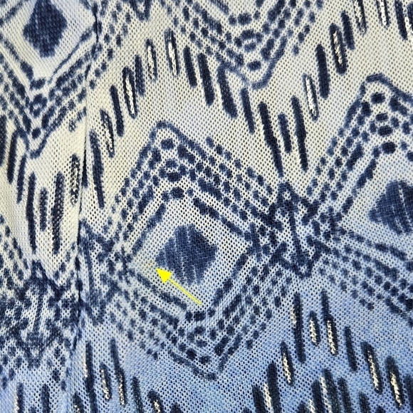 Chico's Travelers Collection Blue Boho Geo Diamond Mesh Lightweight Vest - Picture 8 of 8